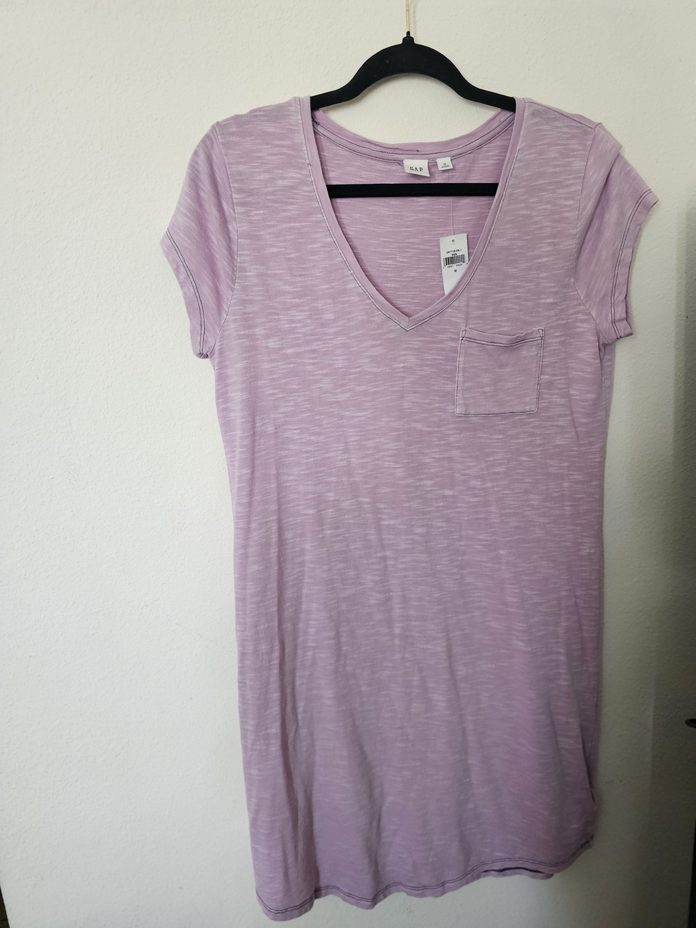 GAP Lavender V-Neck Pocket T-Shirt Dress